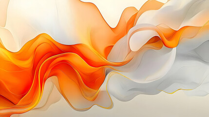 Poster - Orange and White Abstract Swirls Illustration