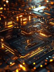 Poster - Exploring the depths of futuristic circuit board designs with glowing tech-inspired patterns and innovative visuals