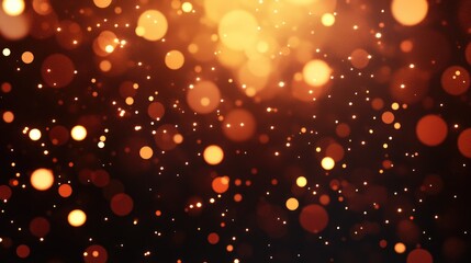 Poster - golden bokeh lights on dark background