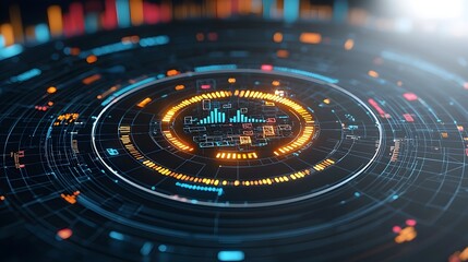 Leinwandbilder - Dynamic and Futuristic Geometric Background Featuring Glowing 3D Polygonal Structures that Represent the Flow of Data and Technological Advancements