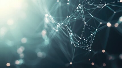 Poster - Plexus geometric shapes in a technology network background, communication concept