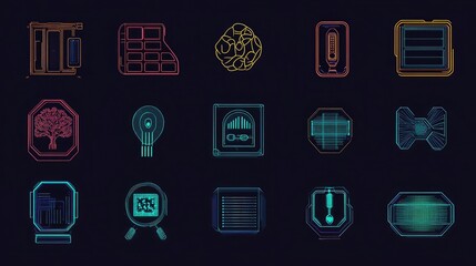 Poster - Set of AI icons in vector illustration, technology concept