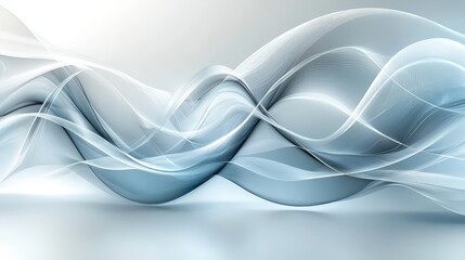 Poster - A pristine white and light grey tech background characterized by smooth flowing lines and subtle textures, ideal for representing futuristic technology and innovation.