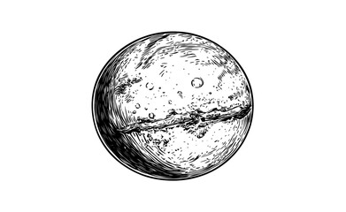 detailed hand drawn illustration of a solar system planet