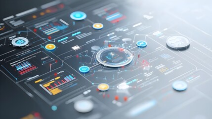 Aufkleber - Cutting Edge Business Intelligence Dashboard with Advanced Analytics and Insights Providing Comprehensive Data Visualization and Strategic Decision Making Support