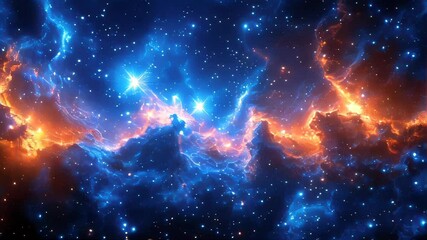 Wall Mural - a stunning view of a nebula in deep space. glowing clouds of gas and stars create a breathtaking cos