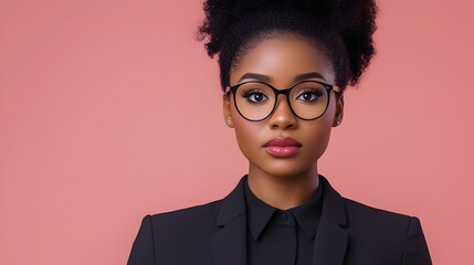 Aufkleber - Determined African American woman in glasses deeply analyzing financial statistics and data on her laptop computer at a modern office desk with papers and stationery supplies  Concept of business