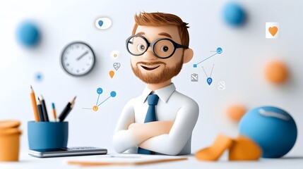 Aufkleber - Contemporary Art Style Workflow Process Infographic Visualizing Scheduling Planning and Teamwork Management Strategies for Efficient Business and Project Delivery