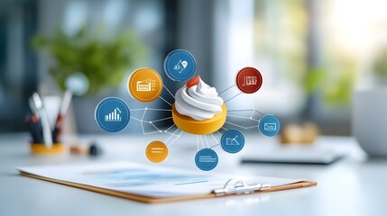 Aufkleber - Sleek and visually appealing infographic design that showcases the elements of an efficient business workflow systematic execution and effective teamwork management