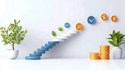 Aufkleber - Systematic Workflow Infographic Showcasing Business Processes Teamwork Objectives and Modern Planning Strategies for Efficient Project Execution