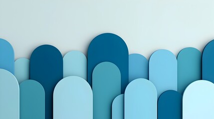 Poster - Minimalist Blue Gradient Geometric Shapes and Shadows Forming a Captivating Futuristic Abstract Background Perfect for Tech and Digital Designs