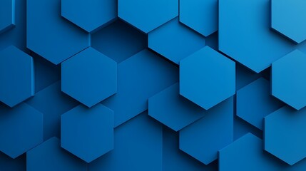 Poster - Minimalist modern blue geometric abstract shapes with gradient shadows and transitions perfect for technology driven concepts clean and contemporary digital backdrop or design element