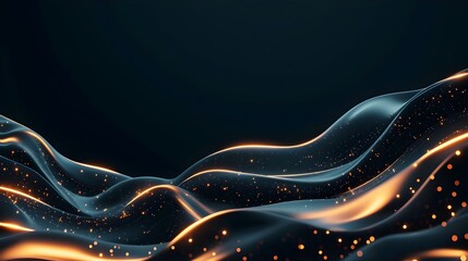 Aufkleber - Flowing Data Streams in a Glowing Digital Landscape An Abstract Generative Scene Depicting the Interconnected Nature of Technology and Information in a Futuristic Ethereal Environment
