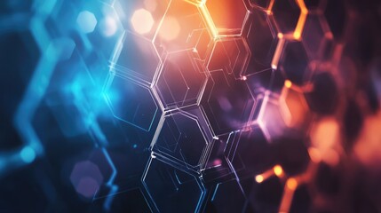 Poster - Hexagon pattern abstract design, medical and technology concept