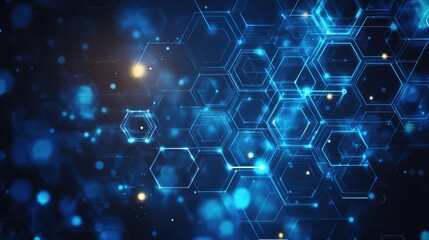 Poster - Hexagon pattern technology background, medical or science design