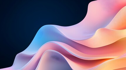 Leinwandbilder - Captivating 3D abstract shape with an iridescent shimmering surface set against a dark dramatic background radiating a soft luminous glow and vibrant hues in a visually stunning futuristic