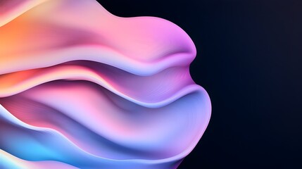 Leinwandbilder - Mesmerizing iridescent 3D abstract shape with a captivating glow set against a vibrant dark background radiating vivid hues and a soft ethereal luminescence