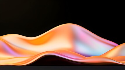 Poster - A mesmerizing glossy 3D sphere with an iridescent finish highlighted against a deep black background creating a modern abstract and minimalist visual composition