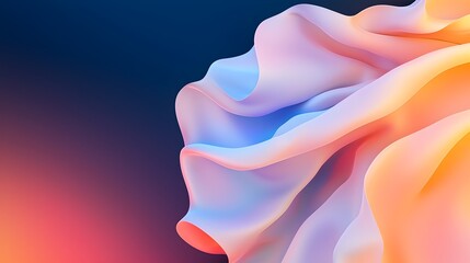 Leinwandbilder - Captivating iridescent 3D abstract figure standing out against a dark minimalist background with vibrant gradient effects and soft light reflections