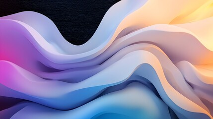 Poster - Mesmerizing Iridescent 3D Abstract Design with Glowing Textured Background  Futuristic digital featuring a dynamic softly illuminated geometric form against a dark atmospheric backdrop