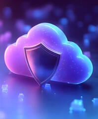 Poster - a cloud with a shield in front of it, symbolizing the secure, cloud-based protection
