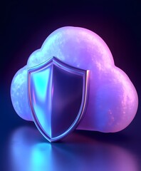 Poster - a cloud with a shield in front of it, symbolizing the secure, cloud-based protection