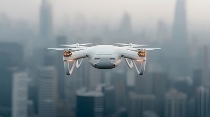 Leinwandbilder - A sleek lightweight delivery drone equipped with powerful propulsion systems and smart navigation technology designed to efficiently transport goods and packages in a futuristic urban environment