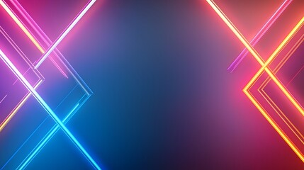 Aufkleber - Sleek and modern abstract background with glowing neon lines dynamic geometric patterns and a high tech futuristic atmosphere  This digital blends clean