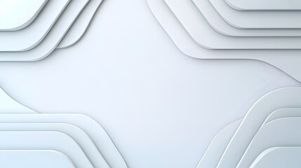 Aufkleber - Sleek and futuristic abstract backdrop featuring clean white surfaces overlapping layers and glowing edges for a high tech modern and minimalist look  Versatile design perfect for presentations