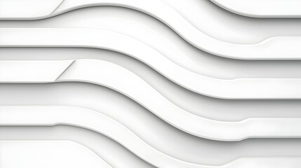 Fototapete - Futuristic minimalist white background featuring overlapping sleek panels smooth curves and glowing lines for a clean modern and high tech aesthetic  Ideal for web design presentations