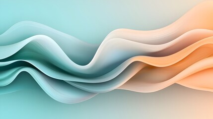 Leinwandbilder - Mesmerizing abstract futuristic background with flowing wavy glass shapes transparent layers and soft reflections creating a sleek modern and visually captivating look