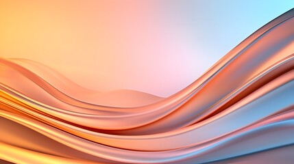 Poster - Captivating abstract composition featuring smooth wavy glass shapes with luminous curves and textures set against a futuristic digital background with glowing lines and soft shadows