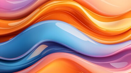 Poster - Mesmerizing wavy glass elements with soft gradients flowing curves and smooth reflections creating a futuristic and abstract visual background