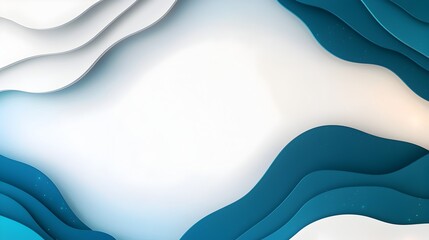 Fototapete - Elegant and minimalist background design featuring flowing blue and white geometric shapes soft gradients and dynamic glowing accents for a sleek and futuristic visual concept