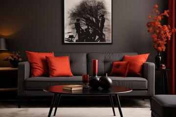 Wall Mural - Living room architecture furniture cushion.