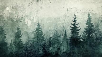 Poster - Moody forest scene fading into a grunge background for a mysterious wallpaper