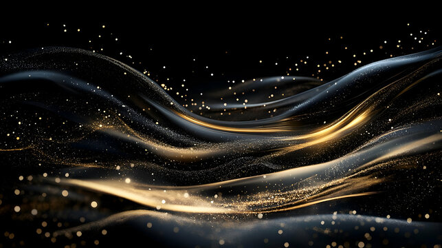 Golden Waves Abstract Background