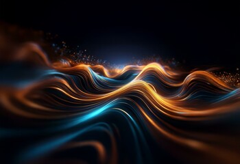 Aufkleber - A vibrant, abstract scene of flowing lines and glowing lights.