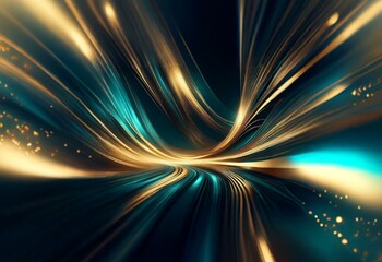 Poster - Abstract digital art depicting a swirling vortex of light and dark colors.
