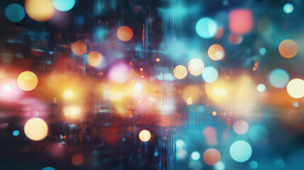 Poster - Blurred lights of the city and traffic