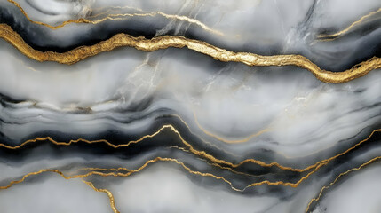 Wall Mural - Abstract Black and Gold Marble Background