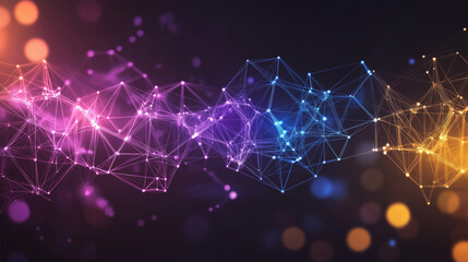 Poster - A beauty futuristic abstract background in a high-tech style. Shining lines and patterns resembling neural networks, connections, and digital circuits.
