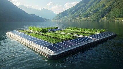 Solar Powered Floating Farm for Fresh Vegetables