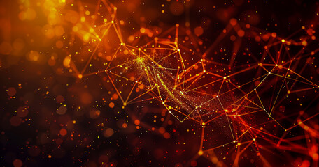 Wall Mural - abstract network background with lighted connections and dark spaces