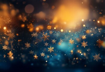 Poster - A dark blue background with a light dusting of snow and sparkling lights.