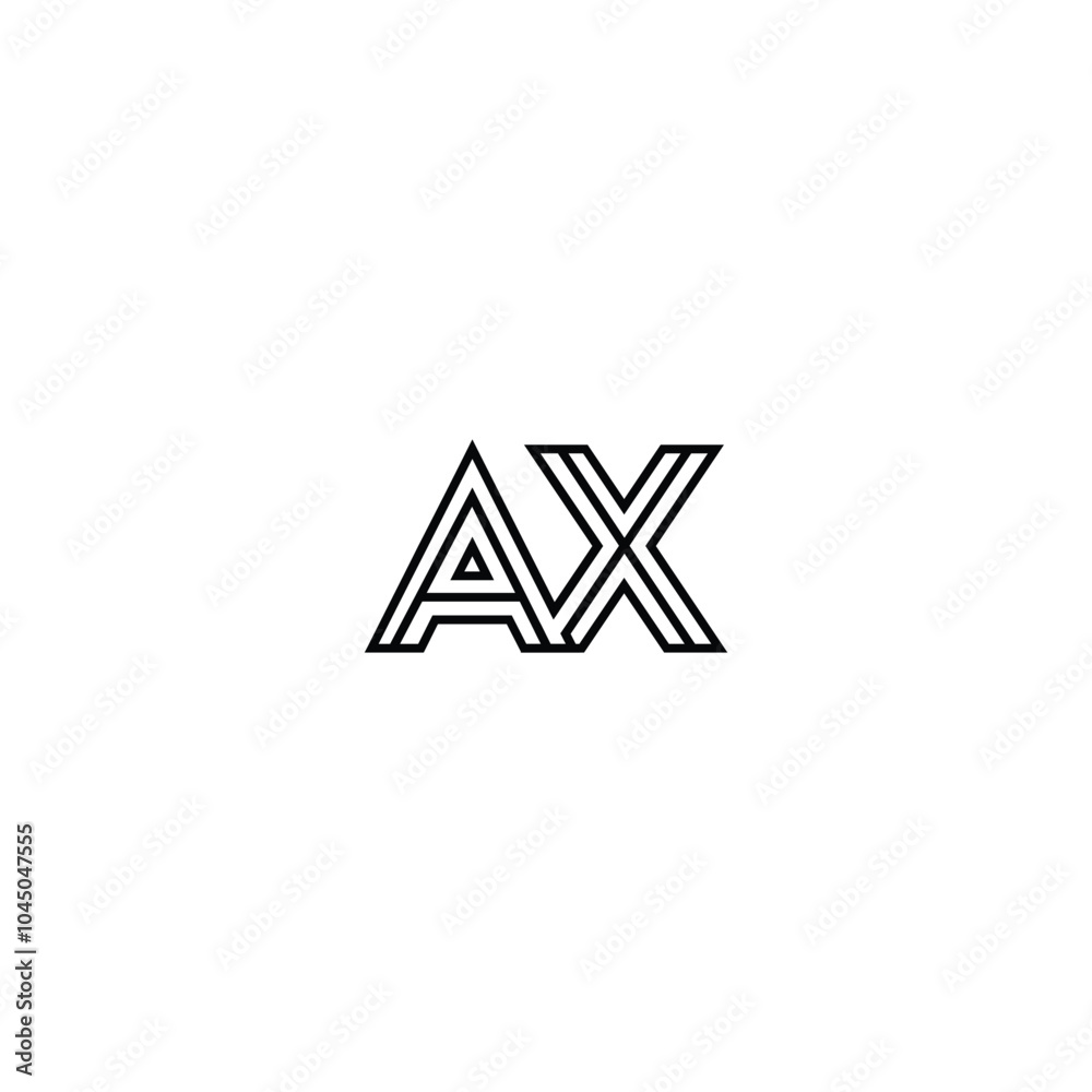 AX monogram logo design letter text name symbol monochrome logotype ...