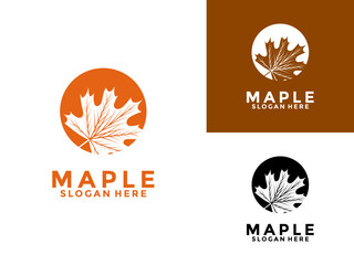 Maple leaf logo design vector illustration, Maple Canada Leaves Nature Logo