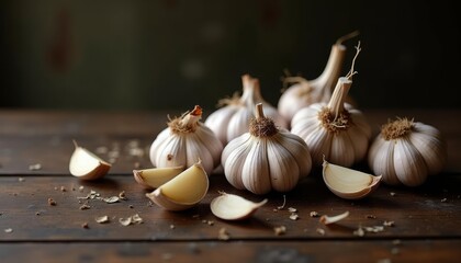 Canvas Print -  Freshly peeled garlic cloves ready to enhance your culinary creations