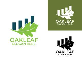 Wall Mural - Oak leaf logo design vector template, Oak Leaves Finance logo design icon, Business Logo design