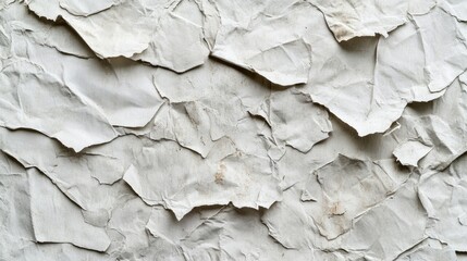 Aufkleber - A wall covered in torn paper, giving it a rough and textured appearance